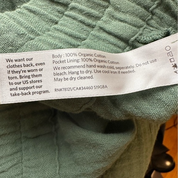 Eileen Fisher Organic Cotton Lofty Gauze Culottes Nori Green size PM - Picture 3 of 12